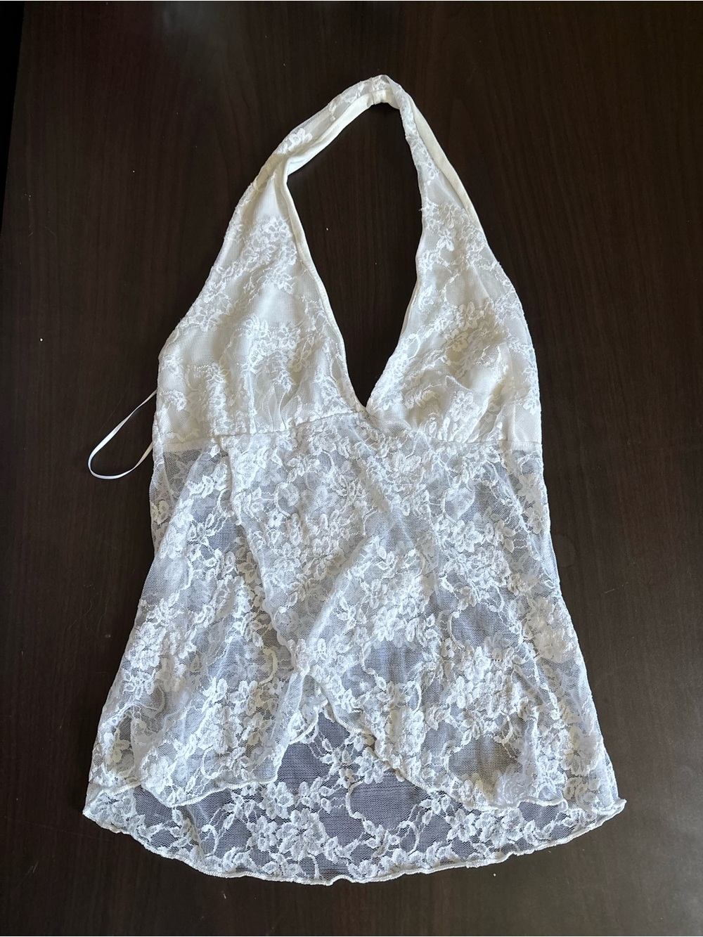 White Lace Halter Women's Top